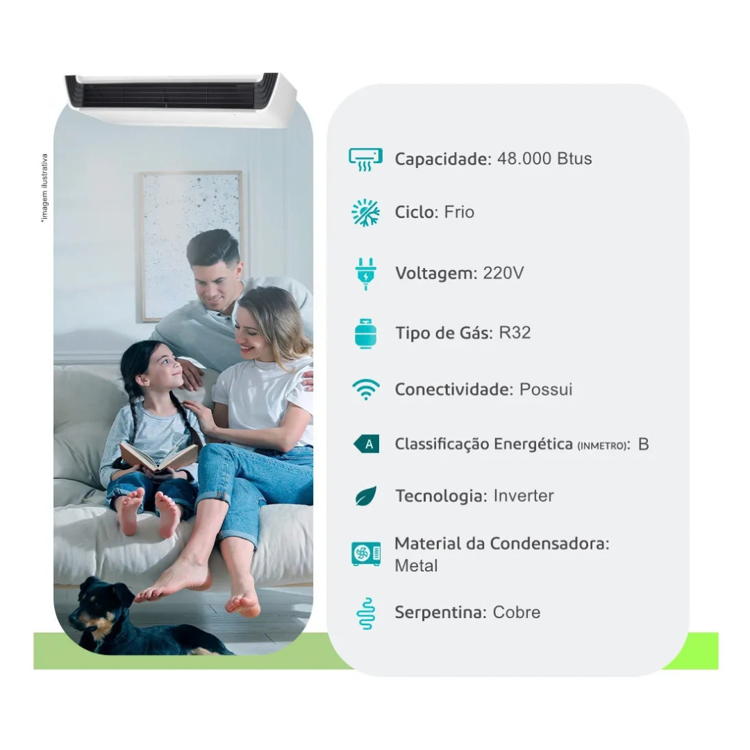 Ar Split Teto LG 48k Inverter R-32 220v Monofásico - Imagem 2